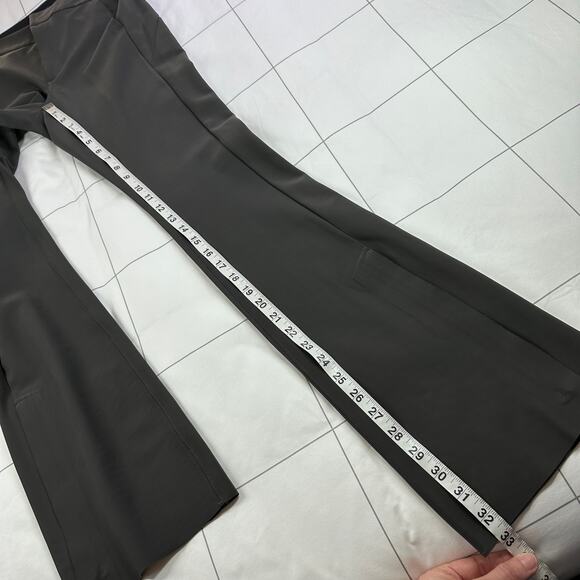 Athleta Pants Womens 2 Arbor Olive Green Stellar Flare Trouser Zip Ankle Commute - Picture 12 of 14